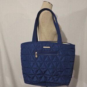 Fit & Fresh Blue Metro Quilted Carry -All Tote w/ Insulated Lunch Compartment